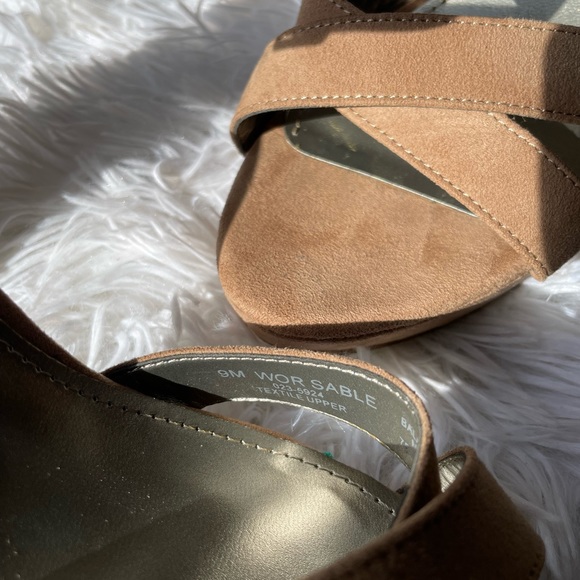 Worthington Taupe Suede Ankle Strap Heels - Picture 4 of 9
